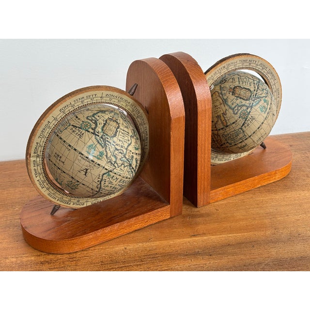 Vintage Wooden Globe Bookends - A Pair For Sale - Image 9 of 9