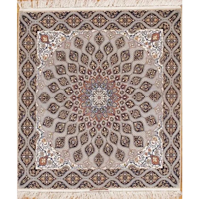 Pasargad Gray Persain Isfahan Silk & Wool For Sale - Image 4 of 4