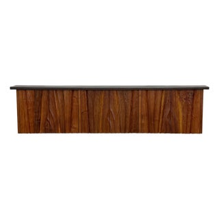 Gino Russo Carved Wood & Slate Floating Credenza For Sale