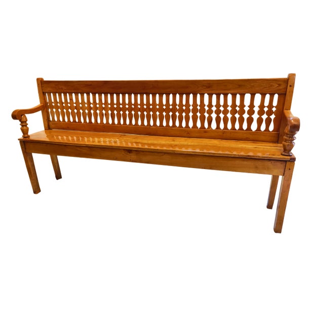 Biedermeier Bench in Cherrywood, South Germany, 1830 For Sale - Image 4 of 10
