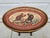Late 20th Century Red and Gold Oval Monkey Themed Side Table For Sale - Image 5 of 14