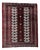 Handwoven Red and Burgundy Geometric Rug with Ivory Fringes, 1990s For Sale