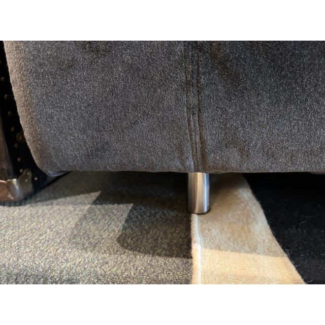 Design Plus Gallery presents Charcoal Velvet Sofa from LIMN, Italia. The sofa has thick wide arms with a broad straight...