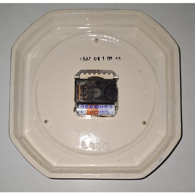 German Wall Clock with Blue Ceramic Case from Staiger, 1980s For Sale - Image 4 of 5
