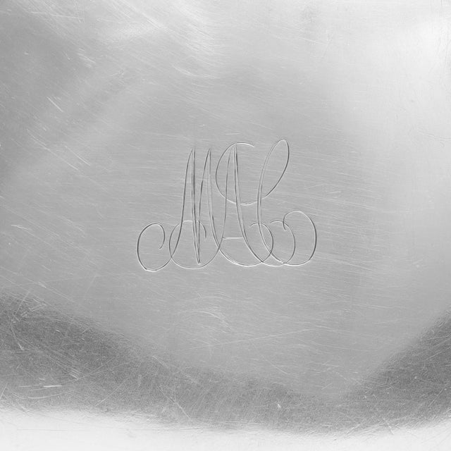 Silver Antique John Targee 19th Century American Coin Silver Salver Marked It For Sale - Image 8 of 11