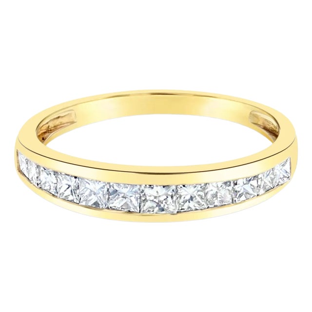 Princess Cut Channel Set Diamond Ring .50cttw 14k Yellow Gold, Size 5.25 For Sale