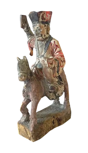 Antique Chinese Temple Fragment Prayer Figure