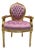 Baroque Pink Velvet Chair With Gold Leaf Details For Sale
