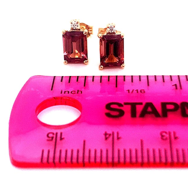 Natural Tourmaline Diamond Earrings 14k Gold 2.13 TCW Certified For Sale - Image 17 of 18