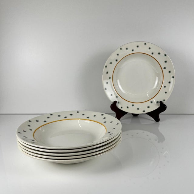 Primefleur Creation Constellation Model Soup Plates from Gien, 1950s, Set of 6 For Sale - Image 12 of 12