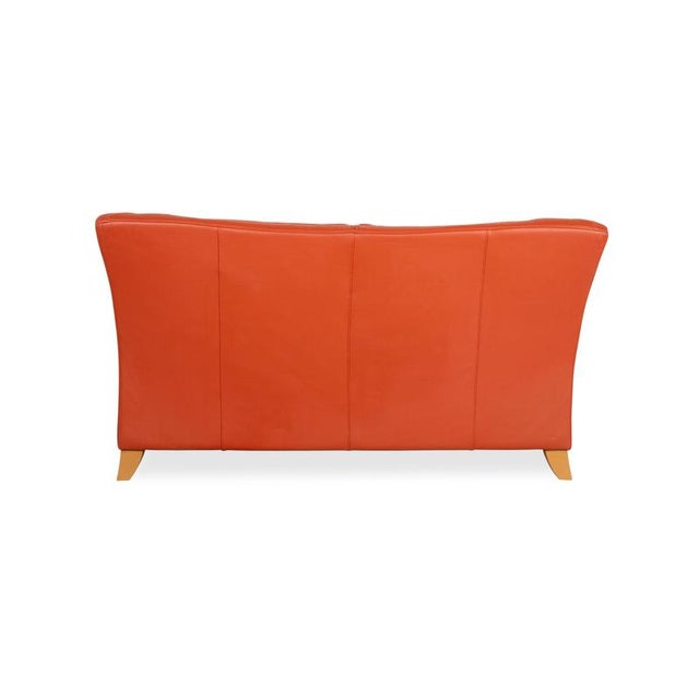 Animal Skin Two-Seater Leather Red Sofa Couch by Natuzzi For Sale - Image 7 of 9