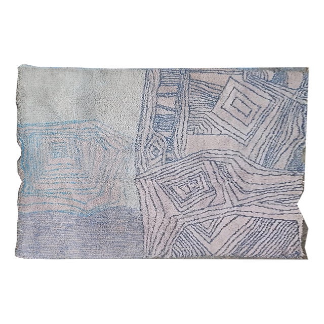 Rectangular Wool Rug with Optical Patterns, Italy, 1970s For Sale
