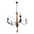Spanish Colonial Style Iron & Carved Wood Five-Light Chandelier For Sale