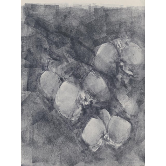 Abstract Ink on Paper Gallery Set(3) Repro Original Modern Abstract Black Gray Print by Carrie Bergey For Sale - Image 3 of 4