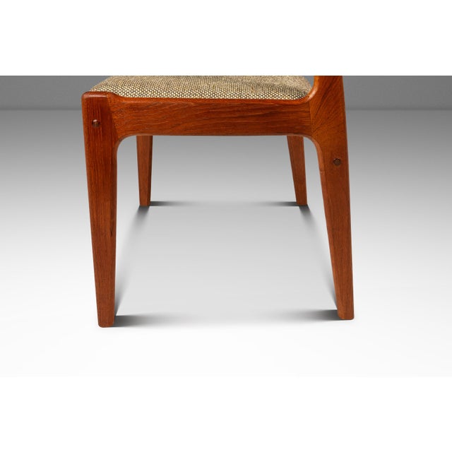 Danish Mid-Century Modern Dining / Desk Chair in Solid Teak & Original Oatmeal Fabric by Scandinavia Woodworks Co., C. 1970's For Sale - Image 9 of 18