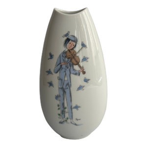MCM 1950s Rosenthal Germany 8" Tall Porcelain Vase"The Violinist" Sign Raymond Peyote #1507