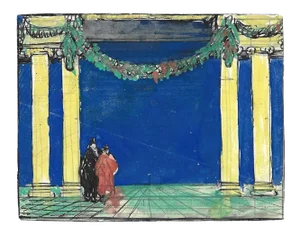 Gabriele Galantara, Figures At Exhibitions Palace, Drawing, 1890s