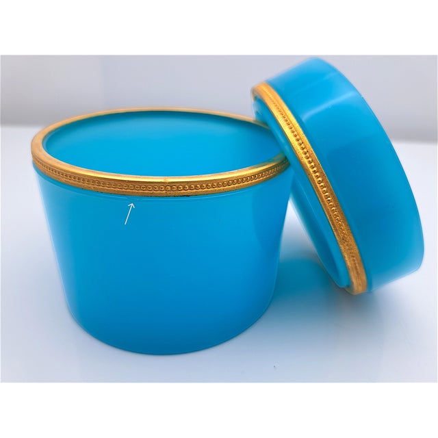 Metal Murano Opaline Glass Jewelry Box, 1950s For Sale - Image 7 of 12