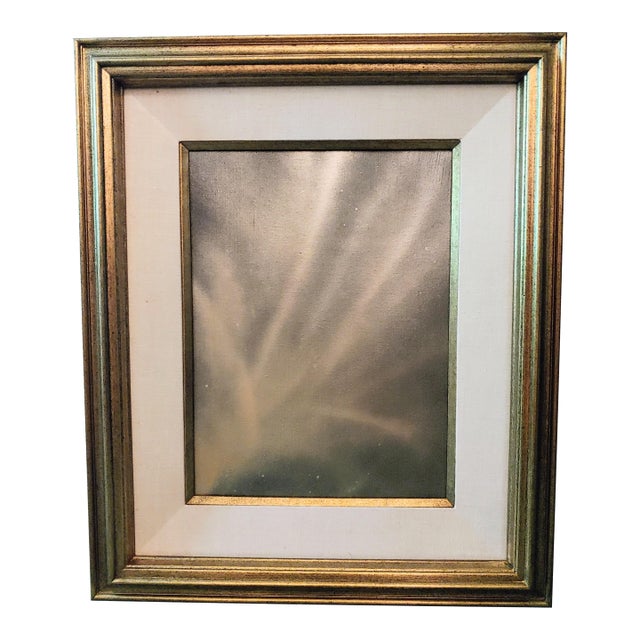 Original Contemporary Golden Stardust Abstract Painting Signed P. Greenwood, Framed For Sale