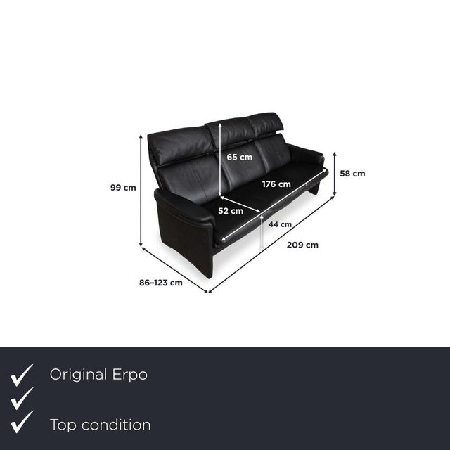Introducing the Erpo Lugano leather armchair in black, with manual reclining function. I have official proof of...