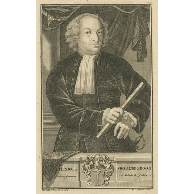 Valentijn, Portrait of Hendrick Zwaardecroon, Governor-General of the Dutch East Indies, 1726, Print For Sale - Image 3 of 6