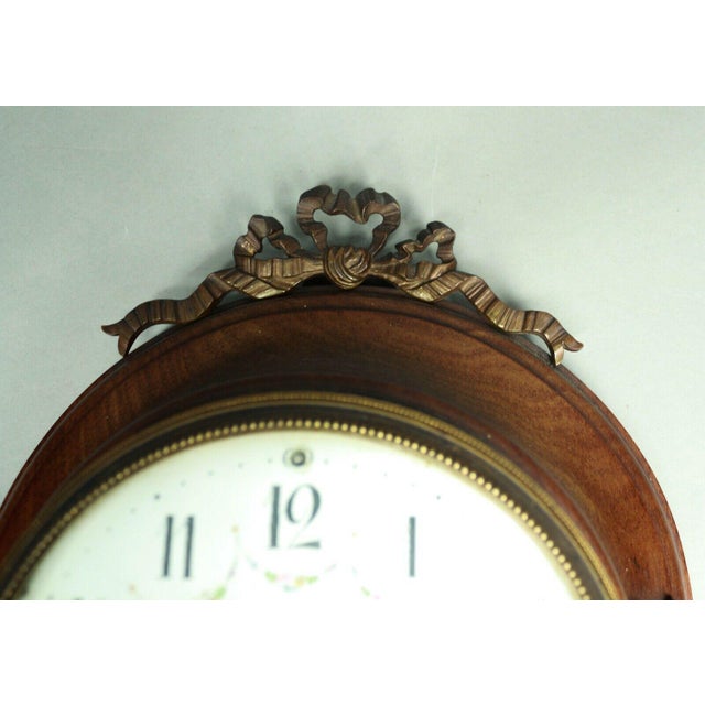 Antique French Louis XVI Style Wall Clock For Sale - Image 4 of 10