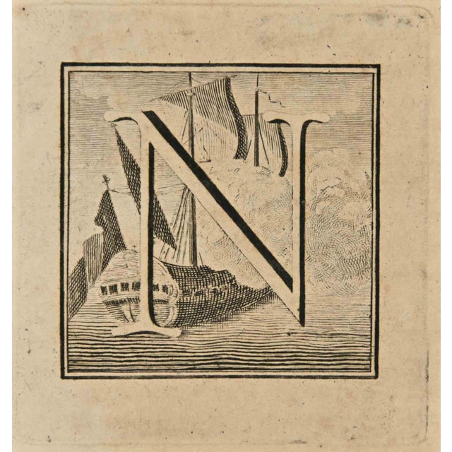 Letter of the Alphabet N, from the series "Antiquities of Herculaneum", is an etching on paper realized by Luigi...