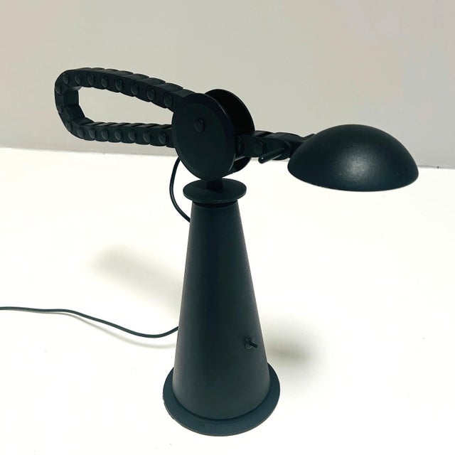 Metal Vintage Italian Black Gaucho Desk Lamp by Studio P.E.R for Egoluce, 1980s For Sale - Image 7 of 13