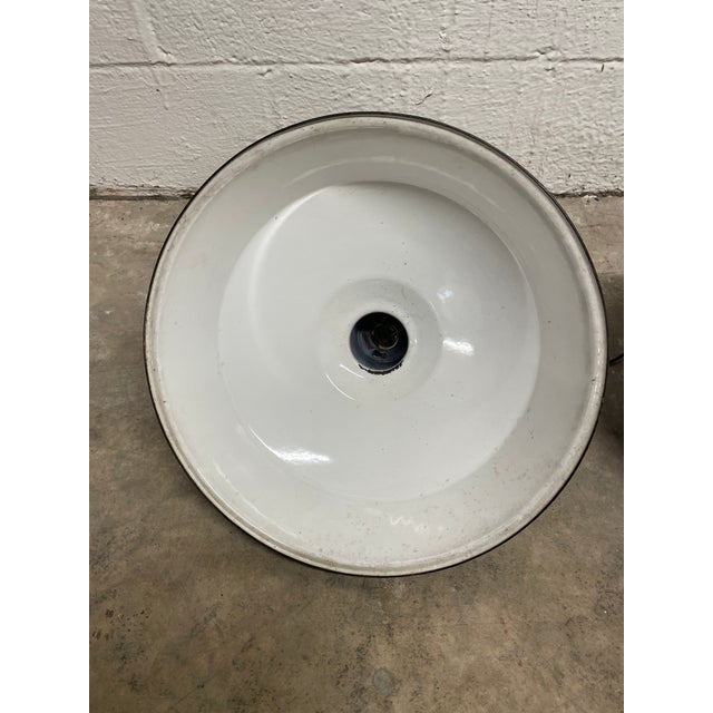 Pair of 18" Vintage Westinghouse Porcelain Enamel Industrial Light Shades8 For Sale - Image 10 of 10
