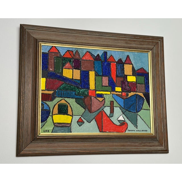 Tommy Hallberg, Harbour Scene, 1958, Oil on Panel, Framed For Sale - Image 16 of 18