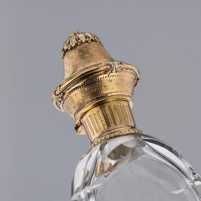 Gold 19th Century French 18k Gold Mounted Scent Perfume Bottle, 1890s For Sale - Image 8 of 16