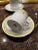 Set of Four Demitasse Cups and Saucers With Gold Rims For Sale - Image 4 of 6