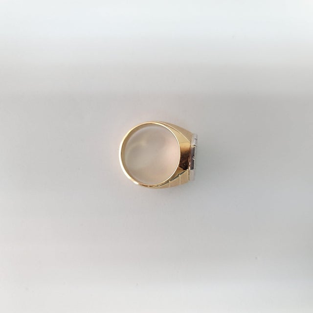 Mens Pave Cluster Ring .20cttw 14k Two-Toned Gold, Size 6 For Sale - Image 4 of 4