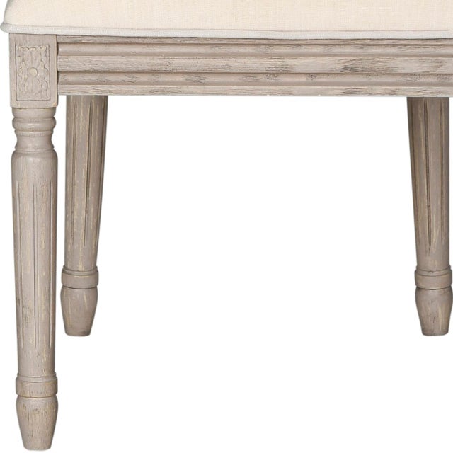 French Brasserie 19" H Linen Side Chair in Light Beige & Rustic Grey - a Pair For Sale In Philadelphia - Image 6 of 7
