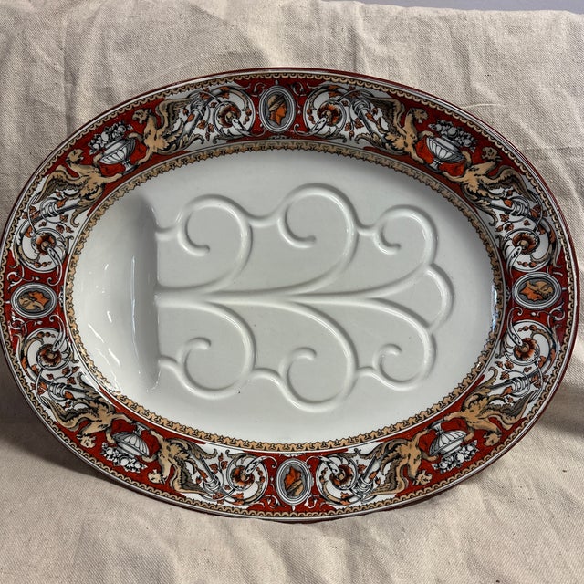 Cinnamon Large Italian Carving Platter Minton Florentine Griffin Carving Platter !850"s For Sale - Image 8 of 9