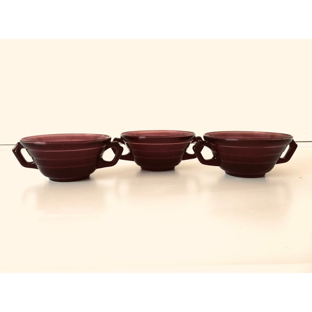 Glass Midcentury Amethyst Glass Bouillabaisse Bowls S/3 For Sale - Image 7 of 7