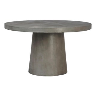 Outdoor Round Concrete Pedestal Dining Table For Sale