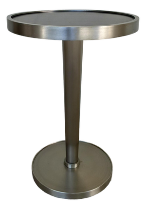 Pearson Modern Zebra Wood and Satin Nickel Drinks Table