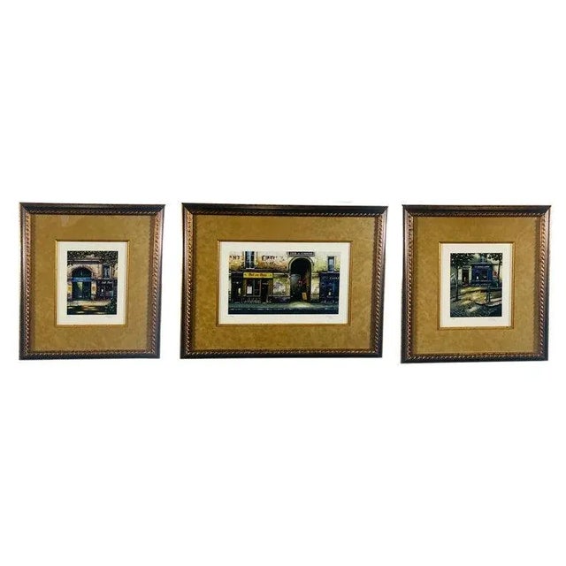 Vintage Print of Parisian Street Scenes, Signed and Numbered, a Set of Three For Sale - Image 13 of 13