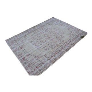 Floral Overdyed Turkish Rug For Sale