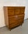 Authentic mid-century modern “Dania” highboy dresser by renowned designer Merton Gershun for American of Martinsville....