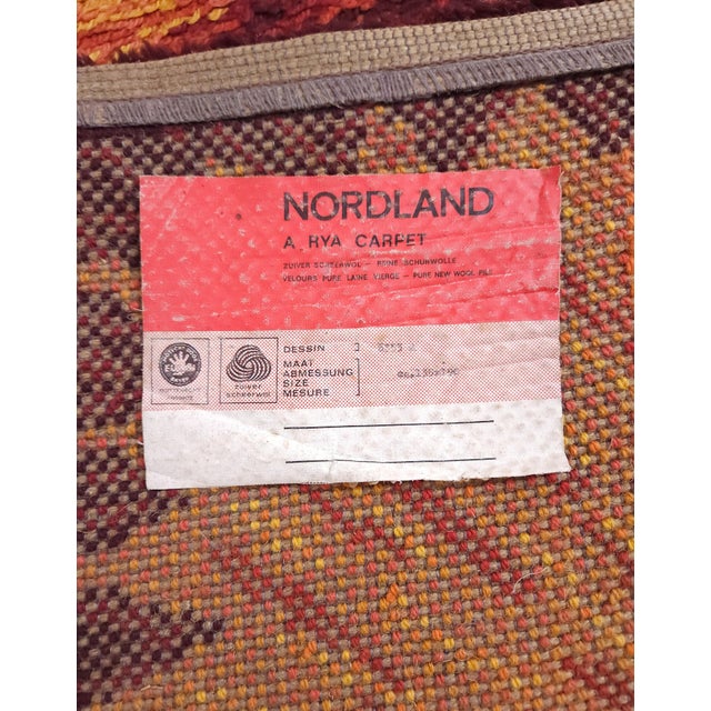 Mid-Century Modern Rya Rug in Wool from Nordland, Netherlands, 1970s For Sale - Image 4 of 6