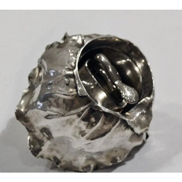 Modern Sterling Silver Table Lighter by Italian Artist Mario Buccellati in the Form of a Cabbage For Sale - Image 3 of 7