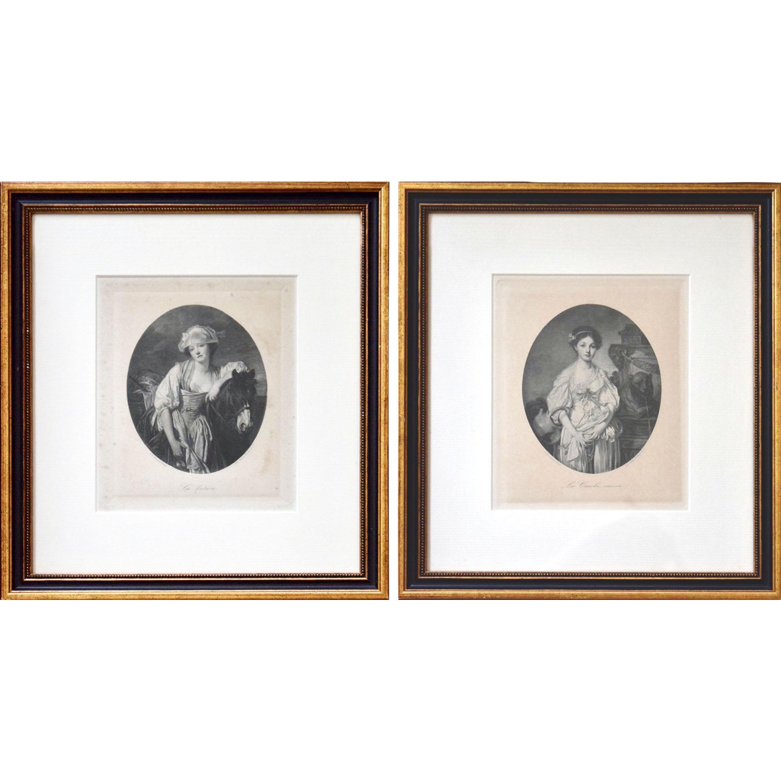 French Etchings of Portraits by Jean Baptiste GreuzePair Chairish