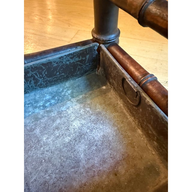 Wood Late 19th-Century French Faux Bamboo Umbrella Stand With Original Zinc Liner For Sale - Image 7 of 12