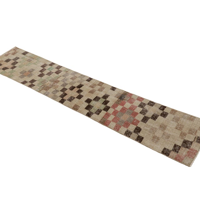 Rug & Kilim Vintage Zeki Müren Runner With Polychromatic Geometric Patterns From Rug & Kilim For Sale - Image 4 of 8