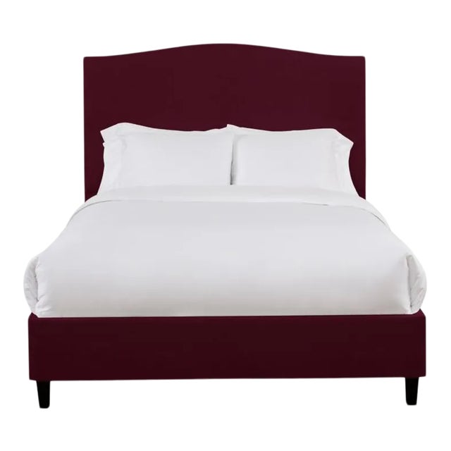 Hazel King Bedframe, Wine Velvet For Sale