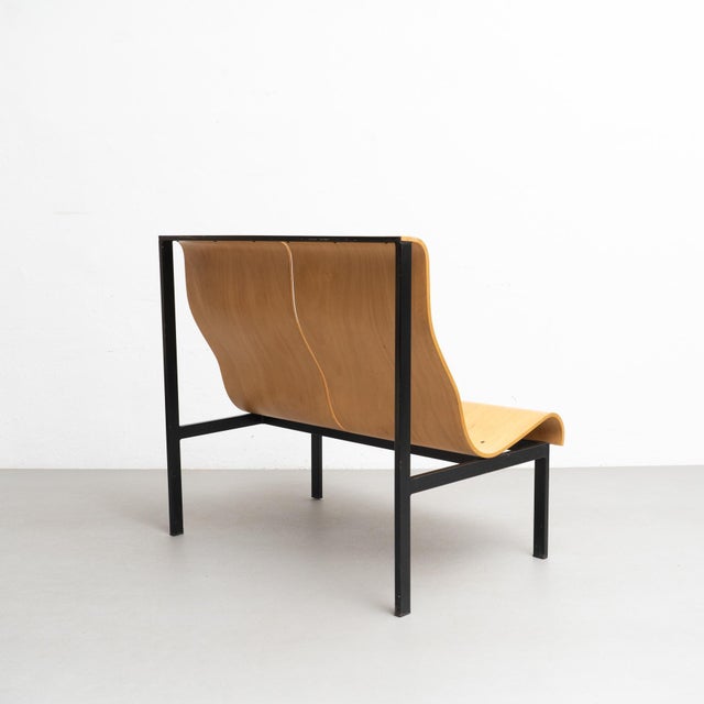 Early 21st Century Wood and Metal Bench in the Style of Oscar Tusquets For Sale - Image 5 of 18