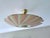 Exceptionnal very large Mid Century pendant light with pastel Pink yellow ivory glass shade in a spiral pattern and gold...