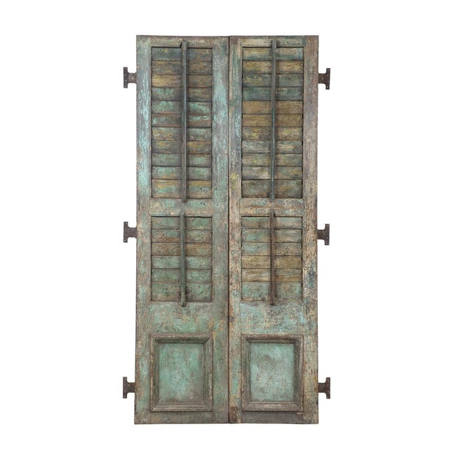 Antique Indian Wooden Shutter Doors Chairish